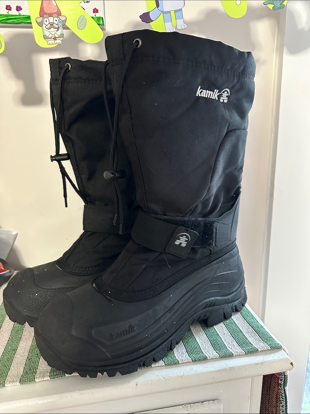 Kamik Black Tall Insulated Snow Boots with Gaiter